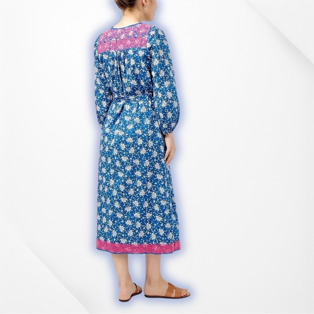 J. Crew ‘Belted Tunic Dress’ in “Night Sky Block Print” for Women Size Medium - Picture 2 of 16